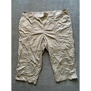 Lane Bryant Pants Womens Size 22 Cropped beige Stretch 4 pocket Cotton Spandex